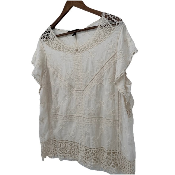 Lane Bryant Tops - Lane Bryant Crochet Lace Top 14 Boho‎ Cottagecore Romantic Festival Spring